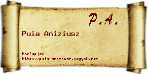 Puia Aniziusz névjegykártya